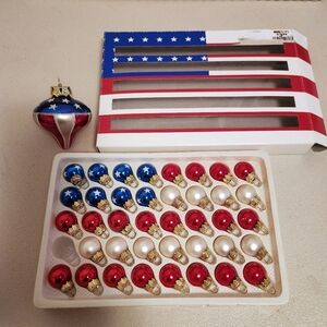 Miniature Ornaments Christmas 4th Of July USA FLAG Red White Blue Patriot